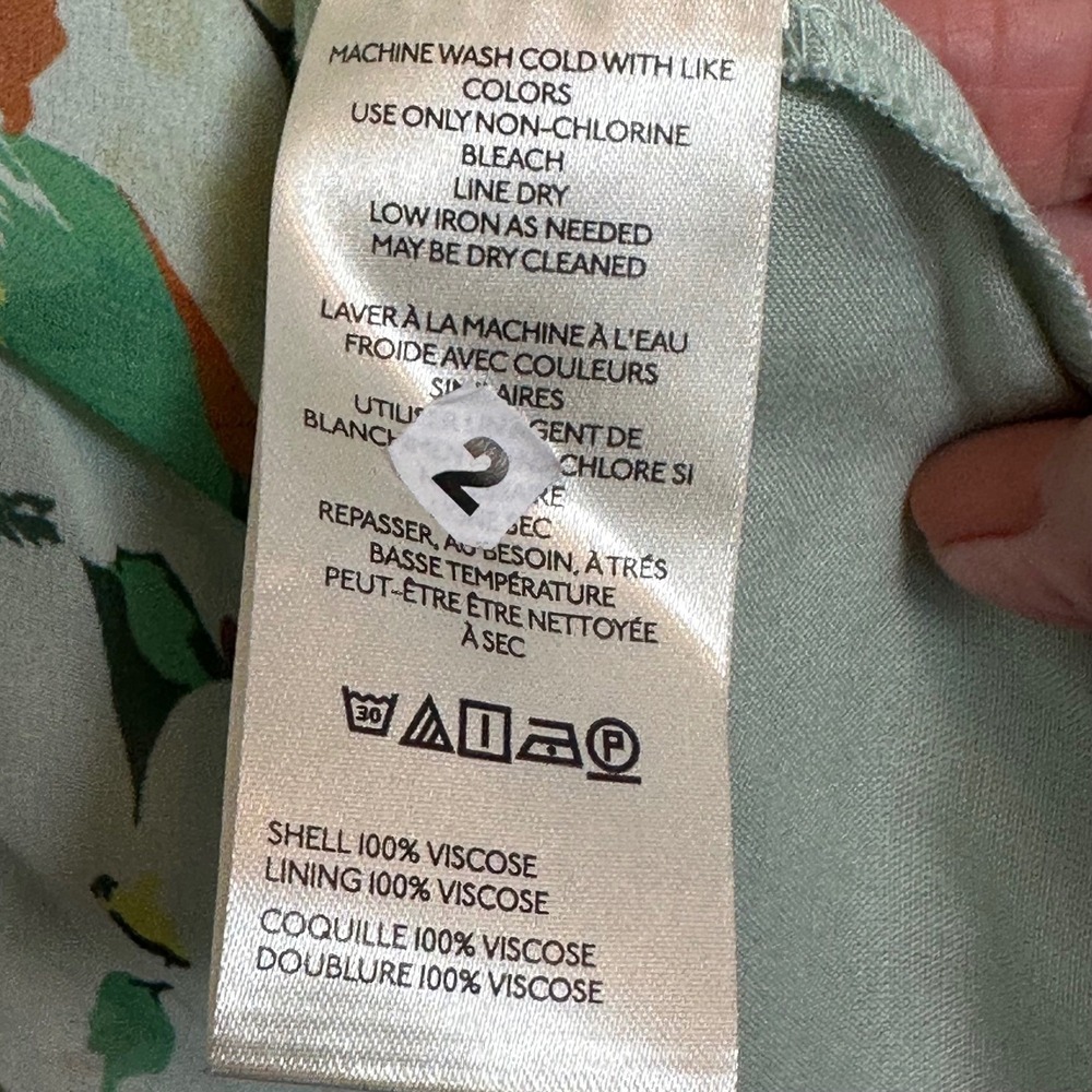 Anthropologie Midi Dress Chiffon Floral Slip Green Sage Multi S NWT Romantic - Picture 7 of 12